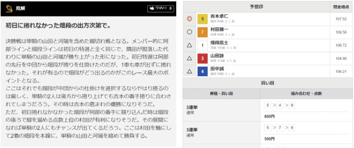 独自の見解、予想印を公開